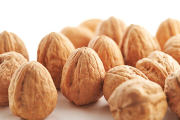 Canvas Print - walnuts on a white background