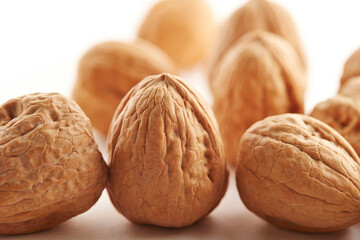 walnuts on a white background