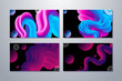 © ribelco - Set of purple, blue and pink fluid shape background. Abstract liquid shapes for poster, brochure background. Set of dynamic and modern covers