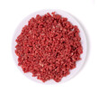 raw minced meat beef isolated on white background close up