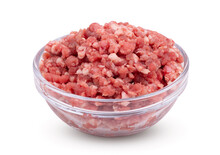 Raw Minced Meat Beef Isolated On White Background Close Up