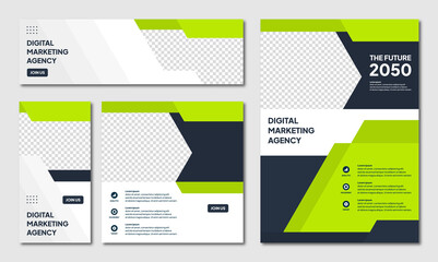 Wall Mural - set of editable instagram post template modern background. promotional web banner for company busine