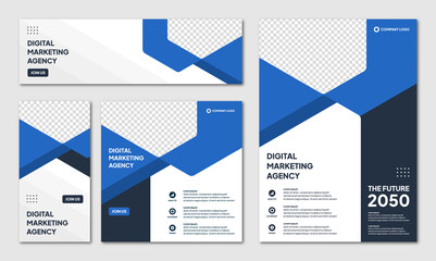 Wall Mural - set of editable instagram post template modern background. promotional web banner for company busine