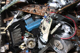 Fototapeta Mapy - Background of mixed electronic waste