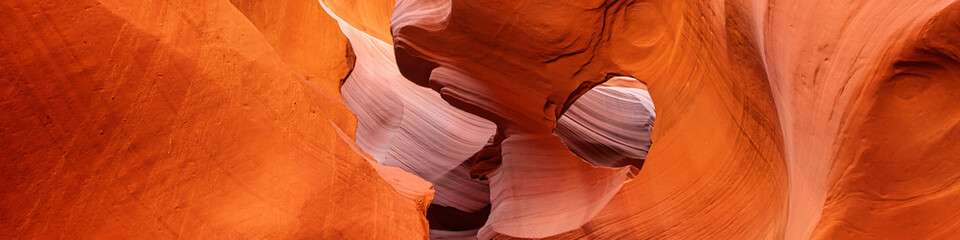 Wall Mural - antelope slot canyon, arizona near page, USA. Abstract background with colorful sandstone walls.