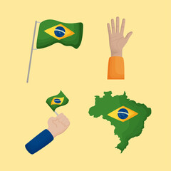 Sticker - four brazil independence day icons