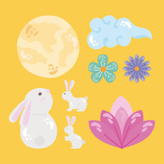 Sticker - eight mid autumn festival icons