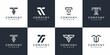 Letter T logo collection with modern concept Premium Vector