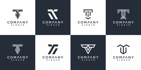 Wall Mural - Letter T logo collection with modern concept Premium Vector