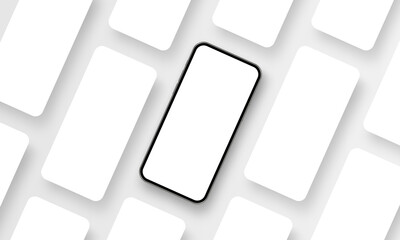Wall Mural - phone with blank app screens mockup. showcase your apps interfaces on this template. vector illustra