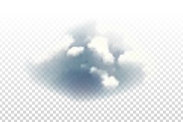Wall Mural - Vector realistic isolated cloud for template decoration and covering on the transparent background. Concept of storm and cloudscape.