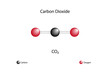 Molecular formula of carbon dioxide. Chemical structure of carbon dioxide