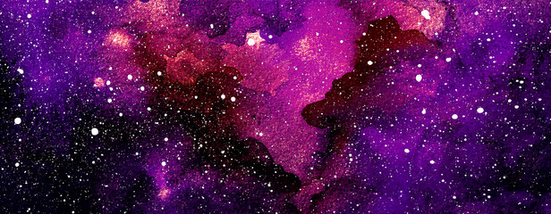 Wall Mural - vector cosmic illustration. beautiful colorful space background. watercolor cosmos