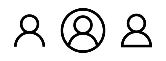 user profile icon set. set of flat style vector avatar person icons for user profile or login button