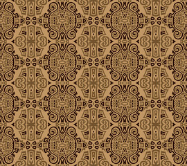 Wall Mural - Abstract Ethnic Vector Seamless Pattern. Trendy boho tile. African textile design. Scandinavian ornament. Perfect for wallpaper, cloth, wrapping paper and other endless fill.