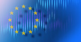 Fototapeta Nowy Jork - Background image with media screen Diagrams and graphs. In the background is the outline of the Union of Europe