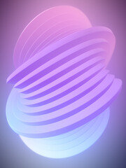 Fototapete - Wavy curved fluid shapes with trendy pink gradient. Minimal geometric background. 3d rendering digital illustration