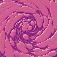 Wall Mural - Smooth organic spiral pink pattern. Modern abstract background. 3d rendering digital illustration