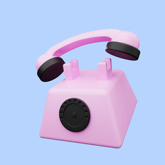 3d illustration of simple object musical instrument old telephone