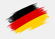 Germany flag with brush paint textured isolated  on png or transparent  background,Symbol of Germany,template for banner,card,advertising ,promote,web design,vector, top gold winner sport country