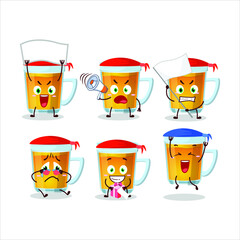 Sticker - Mascot design style of glass of tea character as an attractive supporter. Vector illustration