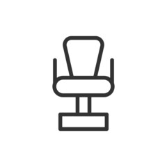 Poster - Thin line icon of barber chair.