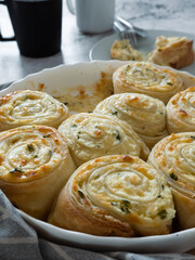 Wall Mural - cheese Rolls with cottage cheese. homemde bakery