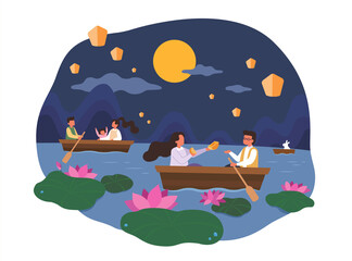 Sticker - Mid autumn festival illustration