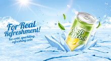3d Lime Juice Soda Ad Template