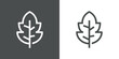 © teracreonte - Icono plano hoja de árbol con lineas en fondo gris y fondo blanco
