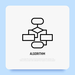 Wall Mural - algorithm, flowchart, strategy thin line icon. modern vector illustration.