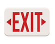Emergency Exit Sign. Plastic nameplate with the word exit