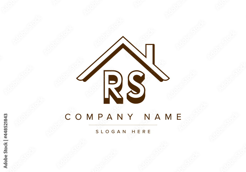 Alphabet letters RS home or house logo for real estate Stock Vector ...