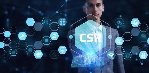 Wall Mural - CSR abbreviation, modern technology concept. Business, Technology, Internet and network concept