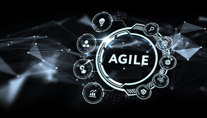 business, technology, internet and network concept. agile software development.