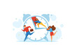 © Olga - Deadline concept with office teamwork hurrying up in panic.