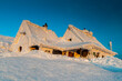 Chatka Puchatka shelter on the top of Polonina Wetlinska in winter, Bieszczady mountains, Carpathians