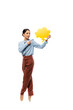 © LIGHTFIELD STUDIOS - Ballerina pointing at speech bubble isolated on white