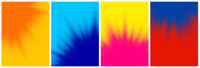 Set Of Abstract Halftone Colorful Backgrounds.