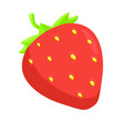 Strawberry Sign Emoji Icon Illustration. Organic Fruit Vector Symbol Emoticon Design Clip Art Sign Comic Style.