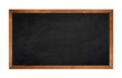 © chathuporn - blackboard with brown wood frame isolated on white background.