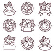 Hazelnut nuts label and icons set. Collection icon hazelnut nuts. Vector