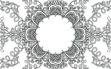 Wall Mural - Coloring Page mandala design with text space