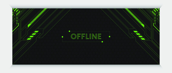 Wall Mural - Modern green gaming banner and cover design template. geometrical shapes offline. Social Media Banner Template