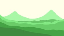 Mountain Landscape Illustration For Background, Backdrop Design. Minimalist Mountain Vector Illustration.