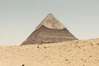 Scenic view over the Pyramids in Giza, Cairo - Egypt. Pyramids Plateau in Giza, Egypt.
