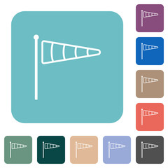 Poster - Windsock indicator outline rounded square flat icons