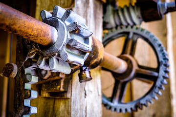 Wall Mural - old mechanical wheel