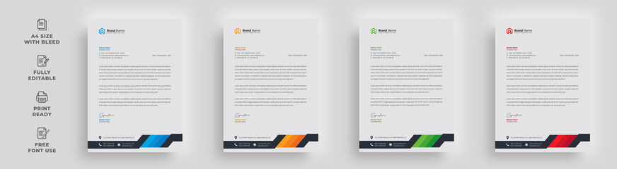 letterhead flyer corporate company creative abstract minimal unique advertising promotional a4 size magazine newsletter brochure template design with a logo