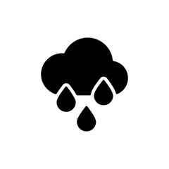 Wall Mural - Raincloud with raindrops glyph icon. Weather sign